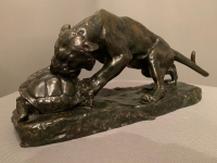 « Le Tigre et la Tortue » Bronze de Georges GARDET (1863-1939)