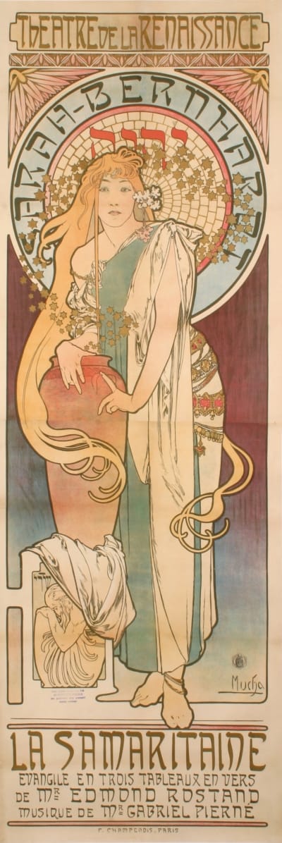Alphonse Mucha - Théâtre de la Renaissance - Sarah Bernhardt - La Samaritaine - 1897||
