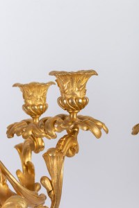 Caandélabres en bronze et bronze doré aux Putti 19e siècle Napoléon III
