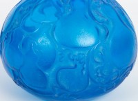 Vase « Courges » verre bleu électrique de René LALIQUE