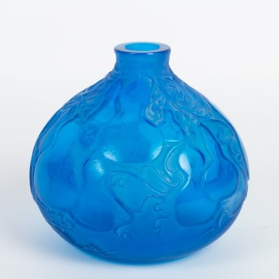 Vase « Courges » verre bleu électrique de René LALIQUE||||||