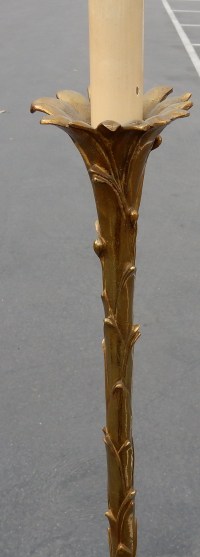 1950/70 Lampadaire en Bronze Doré Maison Baguès Modèle Palmier