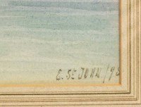 Paire d’aquarelles, fin XIXème, L&#039;une signée E. St John