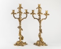 A Paire Of French 19th Century Ormulu Candelabras.