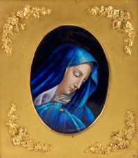 Plaque Email La vierge Marie par Jules Sarlandie (1874-1936)