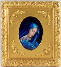 Plaque Email La vierge Marie par Jules Sarlandie (1874-1936)