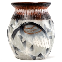 Vase &quot;Oiseaux Exotiques&quot; pâte de verre de Gabriel ARGY-ROUSSEAU