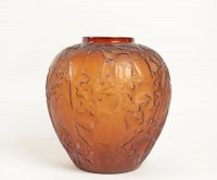 Rene Lalique Amber Vase &quot;Perruches&quot;