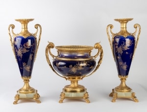 Garniture en porcelaine et bronze 19e siècle Napoléon III|||||||||||||||