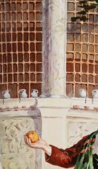 Grande Paire de Plaques Orientalistes en Porcelaine Polychrome Napoléon III