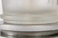 Paire de Lampes &quot;Pan&quot; cristal blanc patiné gris de Marc LALIQUE