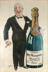Oil on Canvas - SEM - Champagne Dry Monopole - Charlie Heidsieck - Reims - 1927