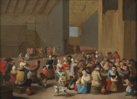 Réjouissances paysannes – signé Mattheus van Helmont (1623 – 1679)