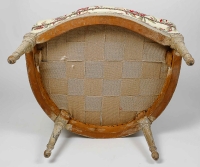 Bergère d’époque Directoire à dossiers en cabriolet en bois naturel laqué vers 1795