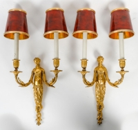 A Napoleon III Period (1851 - 1870) Pair of Wall - LIght in Louis XVI Style.