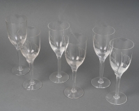 Suite de 6 flûtes à champagne &quot;Ange de Reims&quot; cristal blanc de LALIQUE France