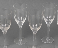 Suite de 6 flûtes à champagne &quot;Ange de Reims&quot; cristal blanc de LALIQUE France