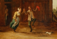 David Teniers le jeune 1610-1690. Couple dansant.