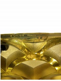 Suspension Plafonnier « Rinceaux » verre jaune de René LALIQUE