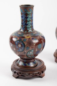 Paire De Vases En Bronze Cloisonné, Chine, XIXème Siècle