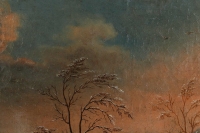 École Flamande du XVIIIème siècle - La rivière gelée huile sur toile vers 1750-1780