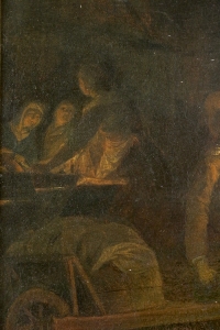 Petrus Van Schendel Le Marché aux poissons à Avond huile sur toile vers 1840-1850