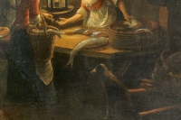 Petrus Van Schendel Le Marché aux poissons à Avond huile sur toile vers 1840-1850