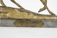 Sculpture en bronze doré, cerf en liberté par Aignon, sculpteur, XIXème siècle, Napoléon III