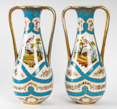 Paire de vases en porcelaine, XIXème siècle|||||||||||||