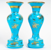 Paire de vases en opaline, XIXème siècle, Napoléon III