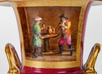 Paire de Vases Medicis en Porcelaine de Paris du XIXème Siècle