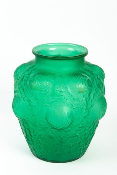 Vase « Domrémy » verre vert émeraude de René LALIQUE||||||||