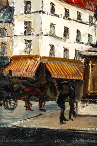 Franck Will (1900-1951) Place de la Grosse Horloge à La Rochelle huile sur toile vers 1925-1930