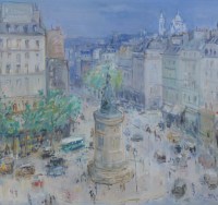 BERTIN Roger Ecole Française 20è siècle Paris La Place de Clichy Huile sur toile signée Ancienne collection Michou