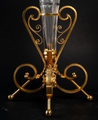 Magnifique et Grande Paire de Cornet en Cristal de Baccarat taillé, XIXème siècle