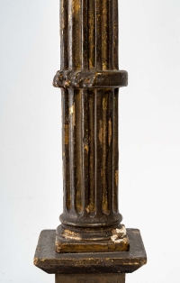 Pique cierge en bois sculpté, XIXème siècle