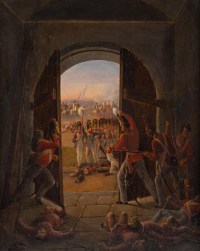 Tableau Attaque du château de Hougoumont (Bataille de Waterloo)