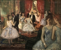COSSON Marcel Tableau Début 20è Ballerines dans le salon des abonnés à l&#039;Opéra Peinture Huile Signée