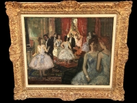 COSSON Marcel Tableau Début 20è Ballerines dans le salon des abonnés à l&#039;Opéra Peinture Huile Signée