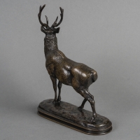 Sculpture - Cerf qui écoute 1838 , Antoine-Louis Barye (1795-1875) - Bronze