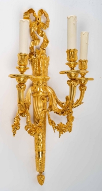 A Pair of Important Wall-Lights in Louis XVI Style.