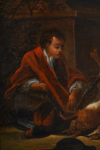 Adriaen de Gryef (1670-1722) - XVIIème siècle Retours de Chasse paire d’huiles sur toile vers 1690