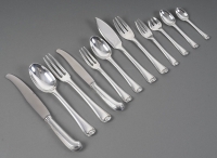 Goldsmith PUIFORCAT - Solid silver cutlery &quot;MAZARIN&quot; 159 ART DECO pieces