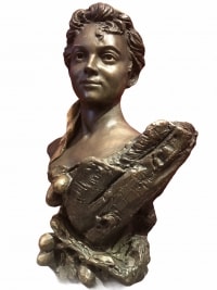 Campagne Pierre Sculpture Ancienne Signée XIXème siècle Buste de femme