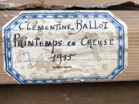 BALLOT Clémentine Peinture française Printemps en Creuse 1915 Huile toile signée Certificat