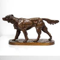 Sculpture - Chien Setter Par Jules Moigniez (1835 - 1894) - Bronze XIX ème siècle