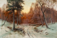 Malcom FRASER (1868-1949). Forêt sous la neige.