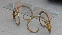 1970&#039; ALAIN CHERVET (né en 1944) Attribué a, Table Basse Aux Protomés d&#039; Ibex Bronze Patiné