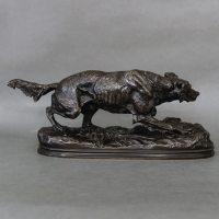 Sculpture - Chien Épagneul &quot;Sultan&quot; , Pierre - Jules Mêne (1810-1879) - Bronze