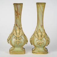 Une Paire De Petits Vases En Pâte De Verre Fin XIXè Siècle